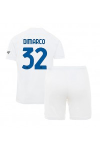 Fotbalové Dres Inter Milan Federico Dimarco #32 Dětské Venkovní Oblečení 2023-24 Krátký Rukáv (+ trenýrky)